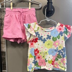 H&M Toddler 2 Piece Ruffle-Sleeve Cotton Set 3T 4T